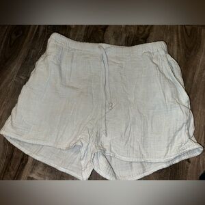 Powder Blue cotton small shorts from Aritzia